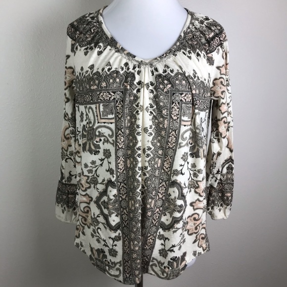 Lucky Brand Tops - 3/$20 Lucky Brand Border Print Peasant Top